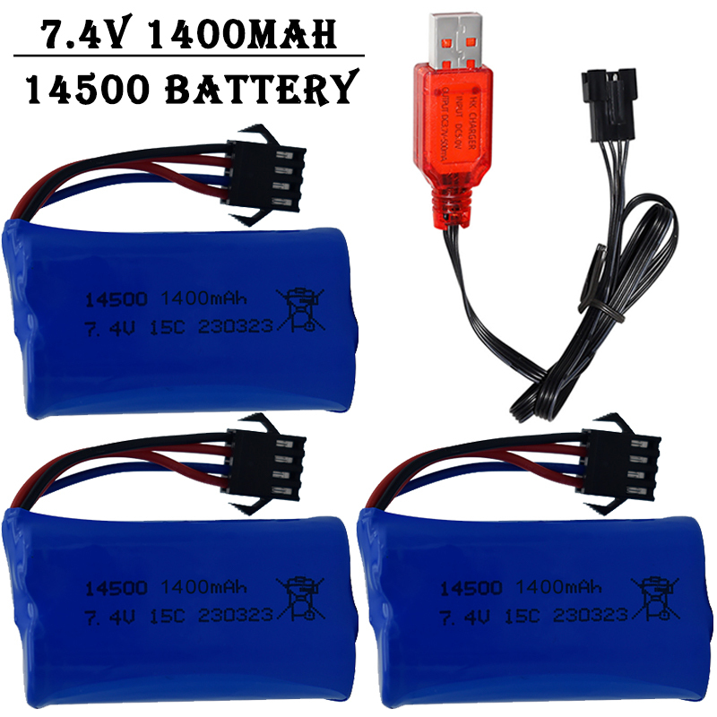 Lipo Battery Charger - 7.4V 1400mAh 14500 Lityum İyon Pil/SM4P