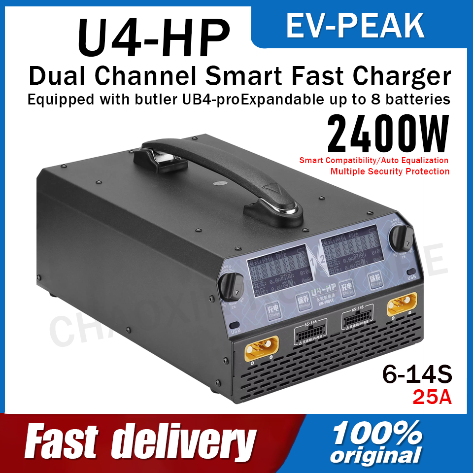 Lipo Battery Charger - EV-PEAK U4-HP Çift Kanallı 2500W 25A