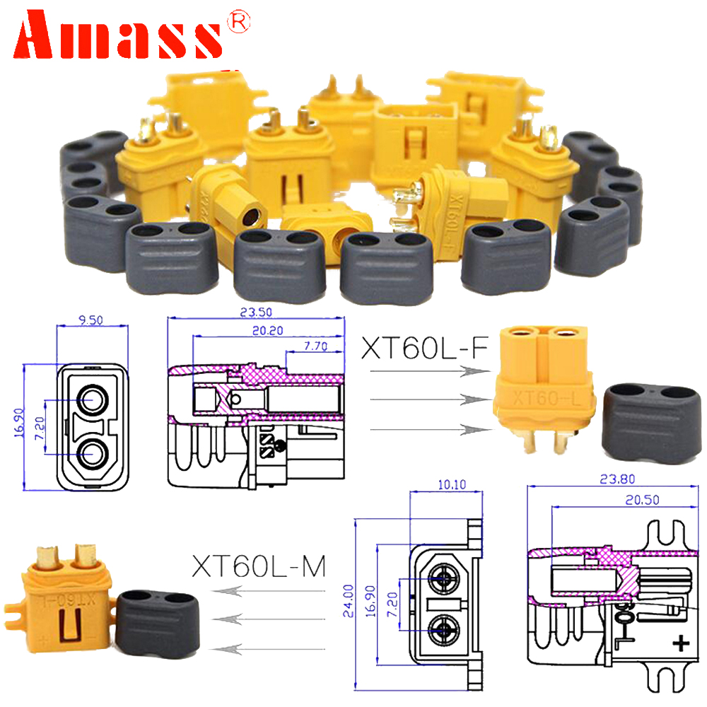Drone Rc Truck - 5 çift Amass XT60-L XT60L Mermi