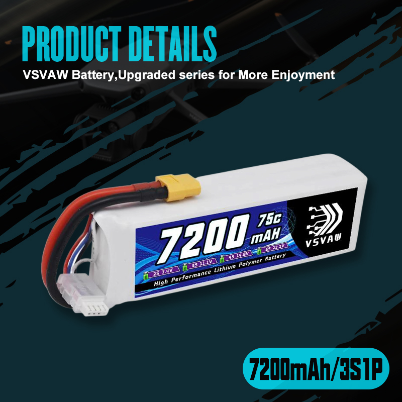 VSVAW 3S Lipo Pil 11.1V 7200ma - Drone Rc Truck incelemesi ve fiyatı