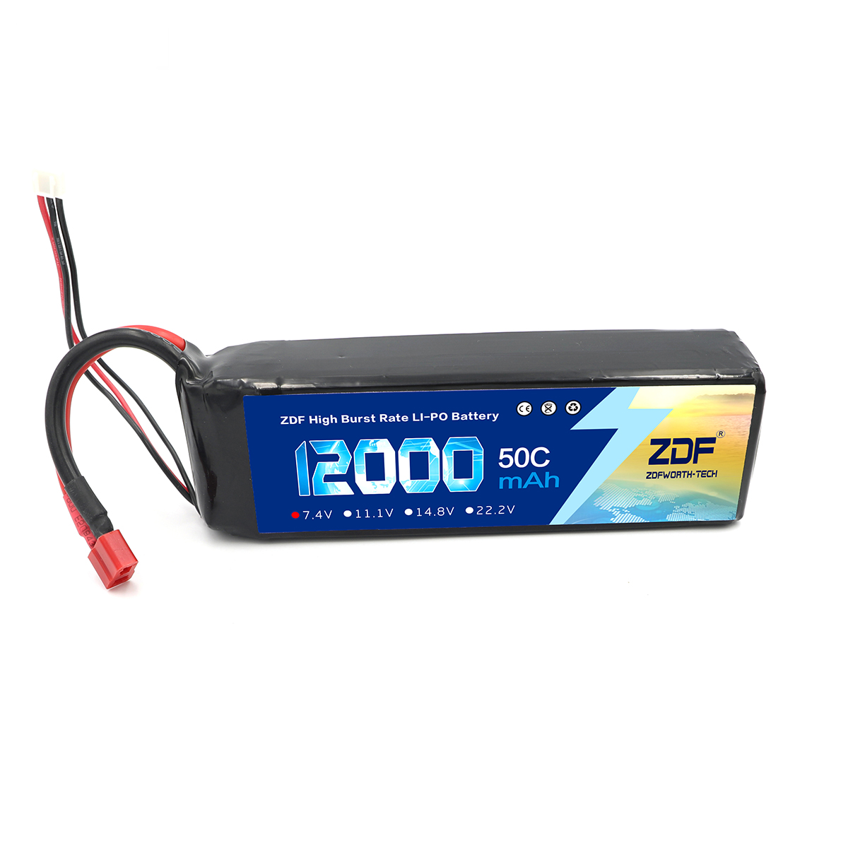 ZDF 7.4V Lipo 12000 mAh 50C 2S - Drone Rc Truck incelemesi ve fiyatı