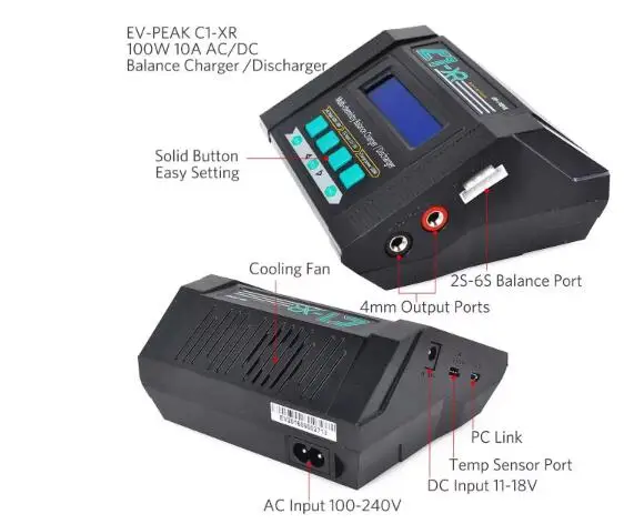 EV-Peak C1-XR çok fonksiyonlu  - Lipo Battery Charger incelemesi ve fiyatı