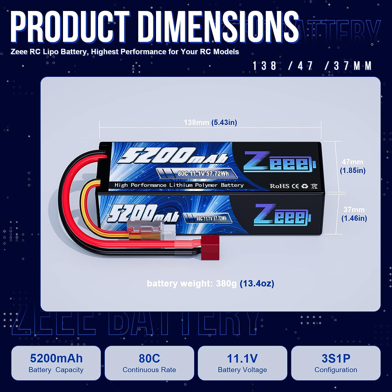 1/2 adet Zeee 3S 5200mAh Lipo  - Drone Rc Truck incelemesi ve fiyatı