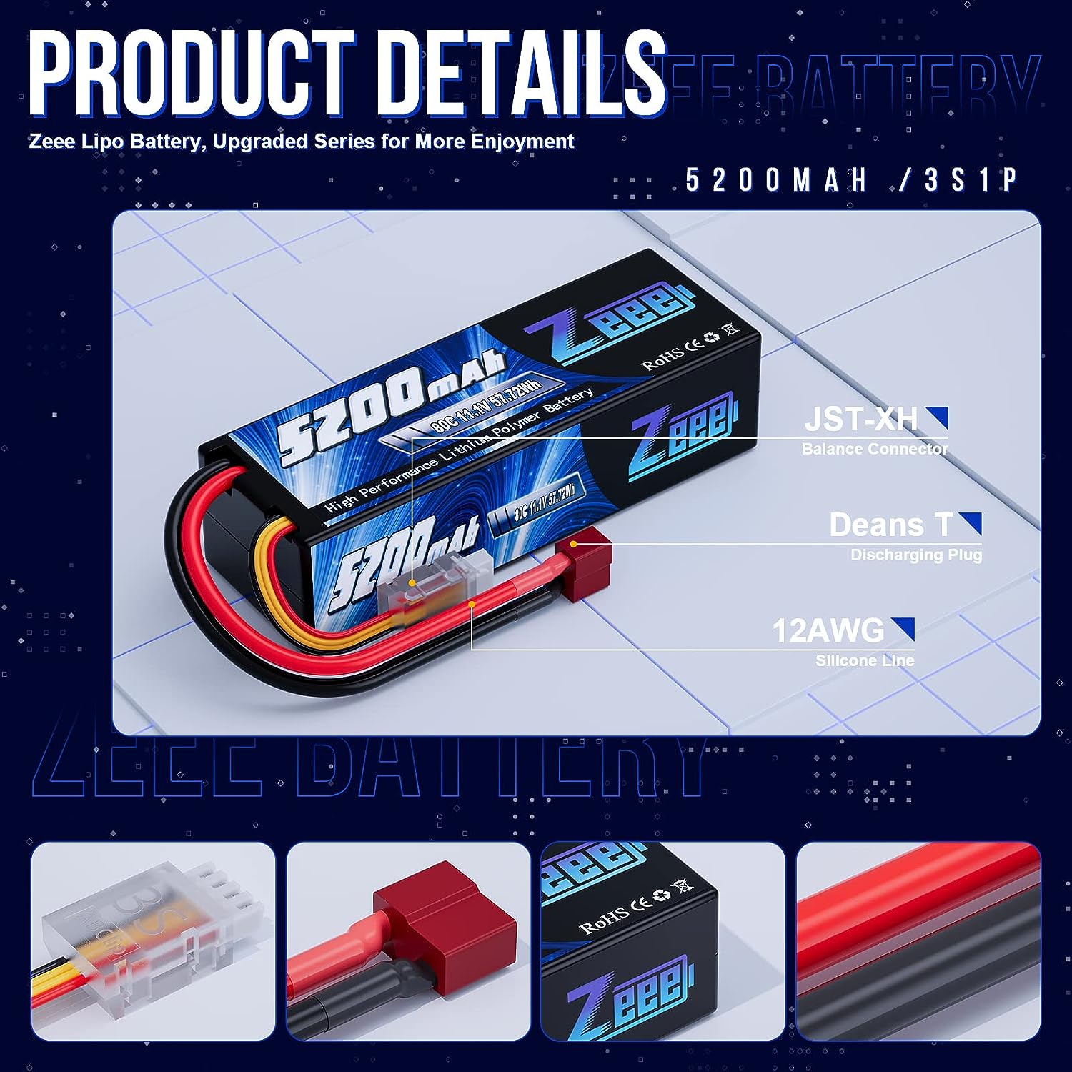 1/2 adet Zeee 3S 5200mAh Lipo  - Drone Rc Truck incelemesi ve fiyatı